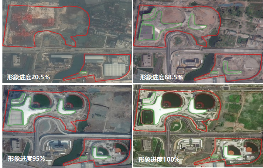 工程建筑施工进度多时相对比