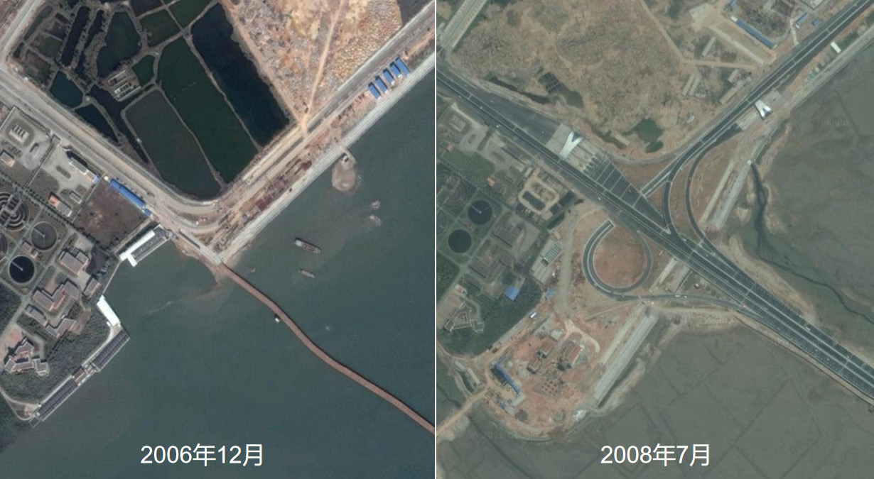 城市道路历史影像变化对比